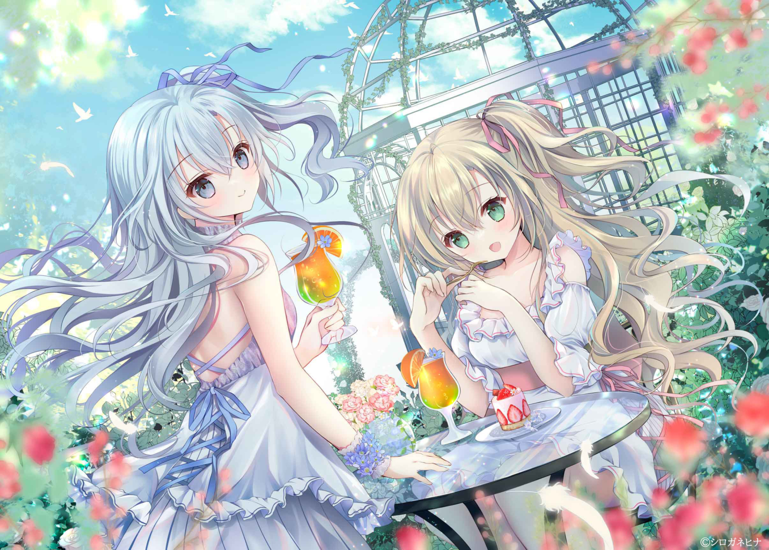 シロガネヒナの絵画作品　タイトルは、SECRET TEA PARTY